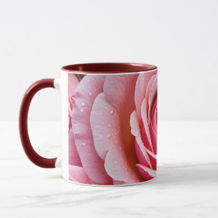 pink rose flowers mug