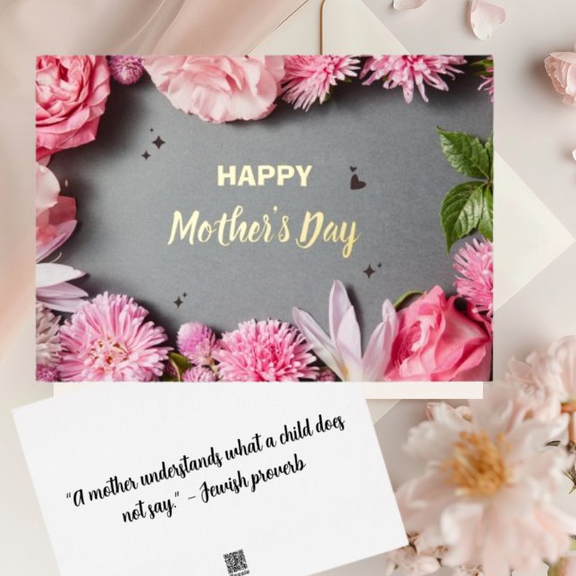 Pink Rose Foil Mother's Day Greeting Card (Creator Uploaded)