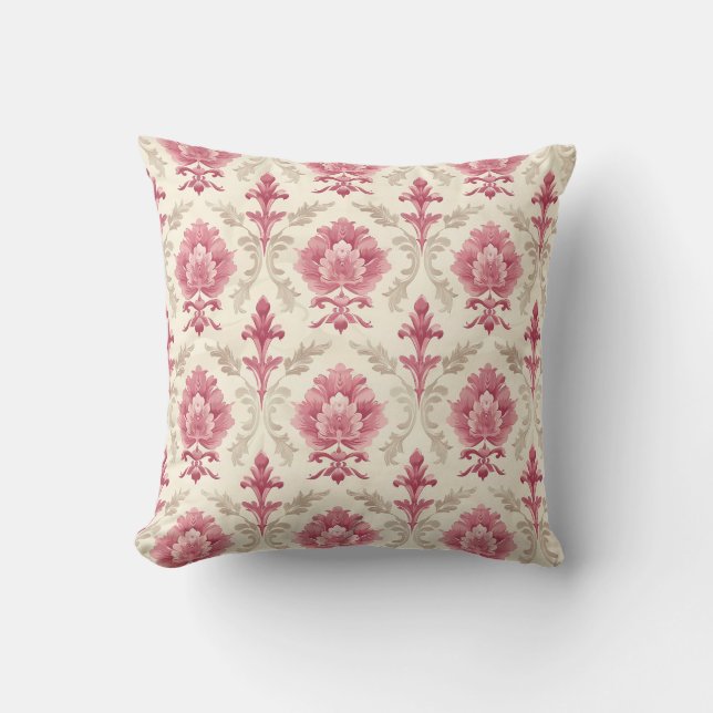 Pink Rose Foliage Princesscore Cushion (Front)