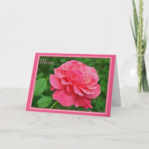 Pink Rose For Mum Card