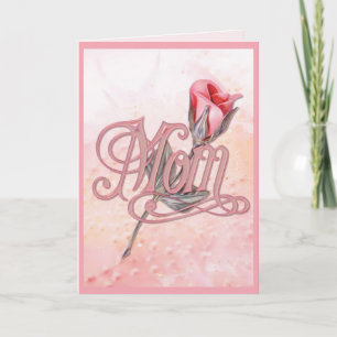 Pink Rose for Mum Card
