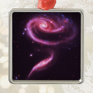 Pink Rose Galaxies Metal Tree Decoration