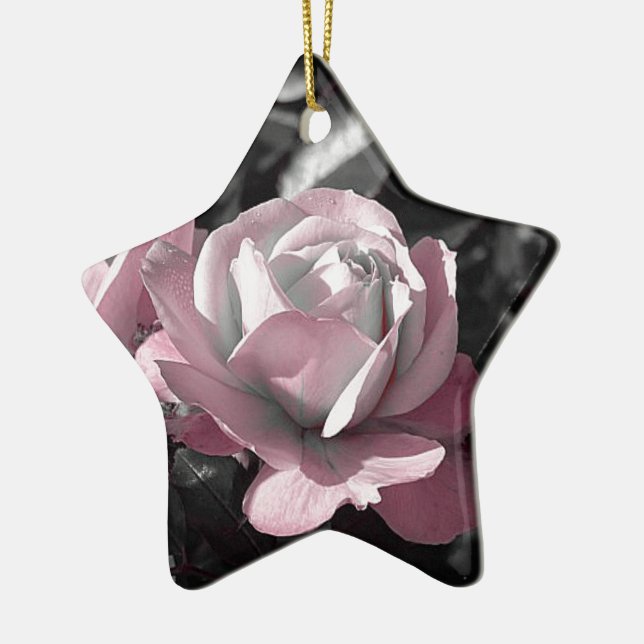 Pink Rose Garden Ceramic Tree Decoration (Left)