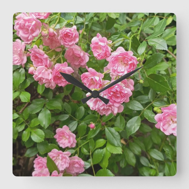 Pink Rose Garden Floral Clock (Front)