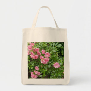 Pink Rose Garden Floral Tote Bag