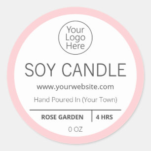 Pink Rose Garden Scented Logo Candle Labels