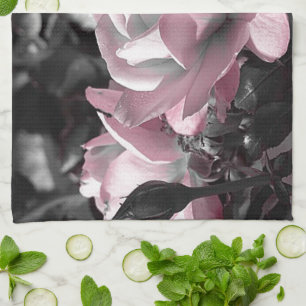 Pink Rose Garden Tea Towel