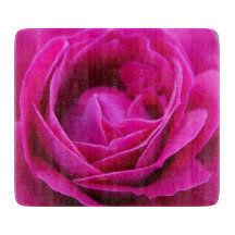 Pink Rose Glass Chopping Board