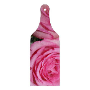 Pink Rose Glass cutting Board Paddle