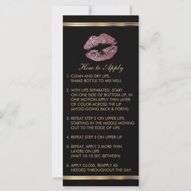 Pink Rose Glitter Lip Instructions (Front)