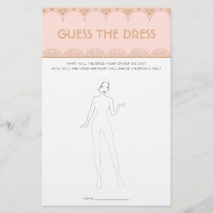 Pink Rose Gold Art Deco Vintage Bridal Shower Game