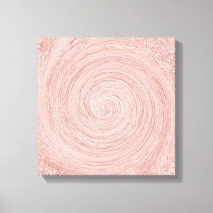 Pink Rose Gold Blush Abstract Circles Spirale Canvas Print