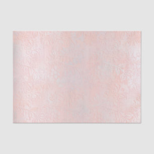 Pink Rose Gold Blush Metallic Peach Silver Floral Tissue Paper
