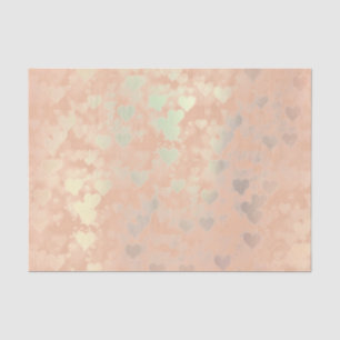Pink Rose Gold Blush Metallic Powder Hearts Tissue Paper