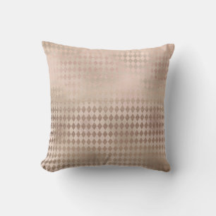 Pink Rose Gold Blush Powde Grungy Diamond Geometry Cushion