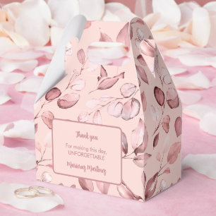 Pink Rose Gold Botanical Quinceañera Favour Box