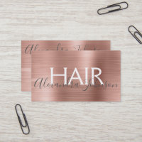 Pink & Rose Gold Brushed Metal Foil Hair Salon