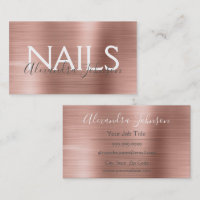 Pink & Rose Gold Brushed Metal Nail Salon