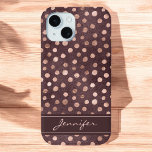 Pink Rose Gold - Burgundy Polka Dot Pattern Case-Mate iPhone Case<br><div class="desc">Blush Pink - Rose Gold Faux Foil and Burgundy Watercolor Background with Girly Hand Drawn Polka Dot Pattern Smart Phone Case that you can add your name - monogram to. Please contact the designer if you would like additional matching items.</div>