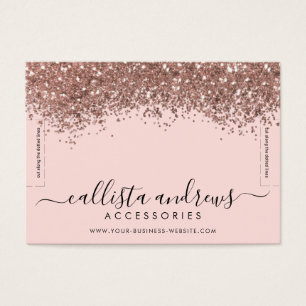Pink Rose Gold Confetti Glitter Bracelet Display