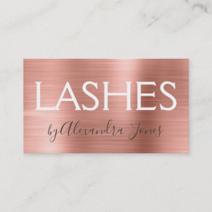 Pink & Rose Gold Elegant Eyelashes Business Card