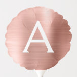 Pink Rose Gold Faux Stainless Steel Monogram Balloon<br><div class="desc">Pink Rose Gold Faux Metallic Foil Elegant Birthday Party Balloons. These Wedding,  Bridal Shower or Birthday Party Balloons can be customised to include your initial and first name. Please contact the designer for customised matching items.</div>