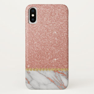 Pink Rose Gold Glitter and Sparkle Marble Case-Mate iPhone Case