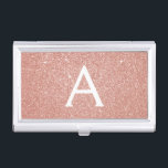 Pink Rose Gold Glitter and Sparkle Monogram Business Card Holder<br><div class="desc">Pink Rose Gold Faux Glitter and Sparkle Elegant Monogram Business Card Holder for beauty professional such as a Skin Care, Microblading, Eyelash Extensions, Hair or Makeup Beauty Salon Manager or Employee. This Business Card Holder can be customised to include your initial and first name and makes a great birthday or...</div>