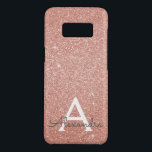 Pink Rose Gold Glitter and Sparkle Monogram Case-Mate Samsung Galaxy S8 Case<br><div class="desc">Pink Rose Gold Faux Glitter and Sparkle Elegant Monogram Case. This case can be customised to include your initial and first name.</div>