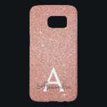 Pink Rose Gold Glitter and Sparkle Monogram<br><div class="desc">Pink Rose Gold Faux Glitter and Sparkle Elegant Monogram Case. This case can be customised to include your initial and first name.</div>