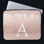 Pink Rose Gold Glitter and Sparkle Monogram Laptop Sleeve<br><div class="desc">Pink Rose Gold Faux Glitter and Sparkle Elegant Monogram Case. This case can be customised to include your initial and first name.</div>