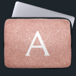 Pink Rose Gold Glitter and Sparkle Monogram Laptop Sleeve<br><div class="desc">Pink Rose Gold Faux Glitter and Sparkle Elegant Monogram Case. This case can be customized to include your initial and first name.</div>