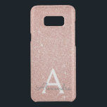 Pink Rose Gold Glitter and Sparkle Monogram Uncommon Samsung Galaxy S8 Plus Case<br><div class="desc">Pink Rose Gold Faux Glitter and Sparkle Elegant Monogram Case. This case can be customised to include your initial and first name.</div>