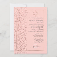 Pink Rose Gold Glitter Confetti Side Bat Mitzvah