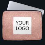 Pink Rose Gold Glitter - Custom Logo Promotional Laptop Sleeve<br><div class="desc">Pink Rose Gold Faux Glitter and Sparkle Elegant Custom Logo Promotional Laptop Bag or Sleeve Promotional Case. This case can be customised to include your company or business logo.</div>