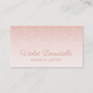 Pink Rose Gold Glitter Customizable to any job Business Card