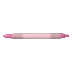 Pink Rose Gold Glitter Modern Elegant Template Black Ink Pen