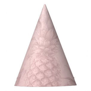 Pink Rose Gold Glitter Pineapple Tropical Party Hat