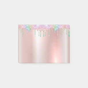 Pink Rose Gold Glitter Post-it® Notes