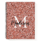 Pink Rose Gold Glitter Sparkle Chic Monogram Name