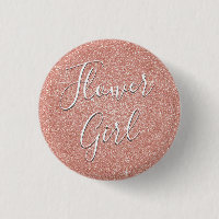 Pink Rose Gold Glitter & Sparkle Flower Girl
