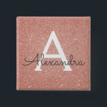 Pink Rose Gold Glitter & Sparkle Monogram<br><div class="desc">Pink Rose Gold Faux Glitter and Sparkle Elegant Magnet. These Magnets can be customised to include your initial and first name and are perfect for a birthday party,  wedding,  bridal shower or bachelorette party.</div>