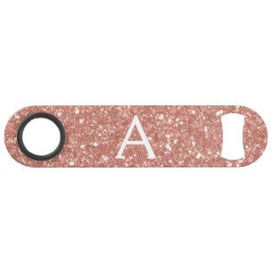 Pink Rose Gold Glitter & Sparkle Monogram