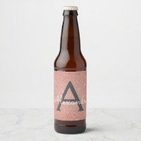 Pink Rose Gold Glitter & Sparkle Monogram