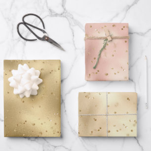 Pink Rose Gold Glitz Sparkle   Wrapping Paper Sheet