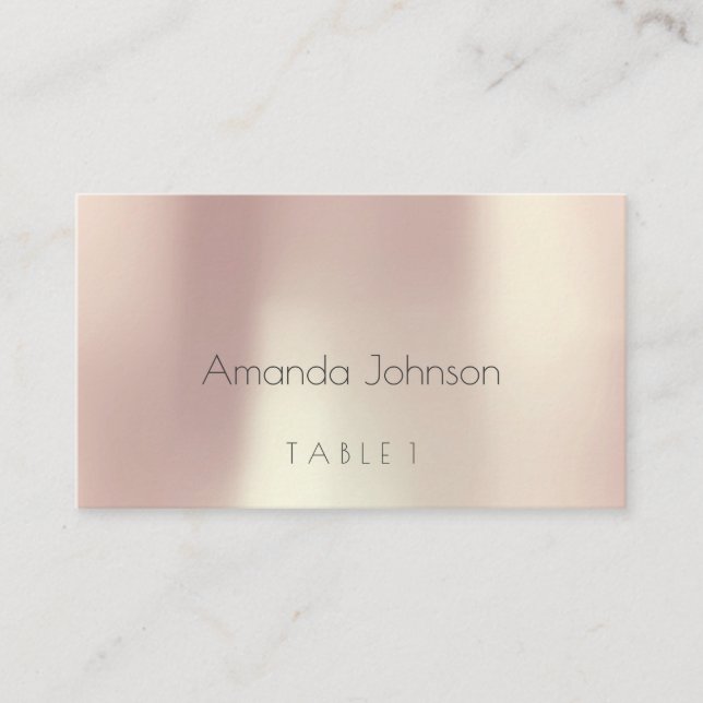 Pink Rose gold Gold Wedding Escort Place Pack Plac Card (Front)