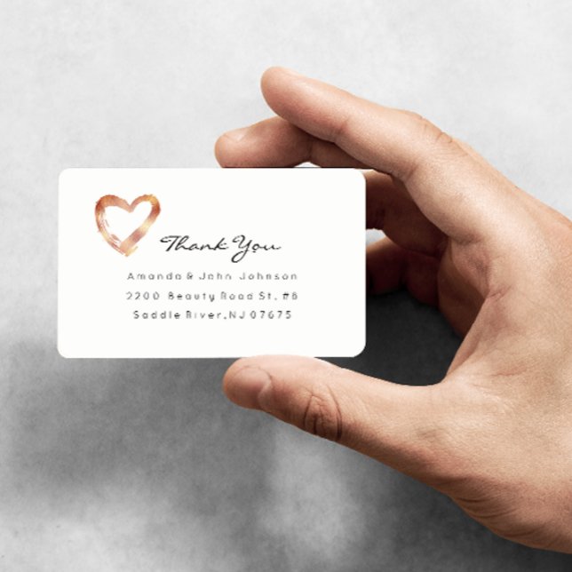 Pink Rose Gold Heart Blush White Custom Thank You (Creator Uploaded)