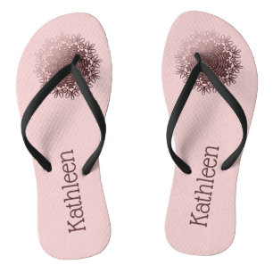 Pink Rose Gold Mandala Personalised  Jandals
