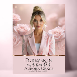 Pink Rose Gold Memorial Poster
