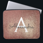 Pink Rose Gold Metallic Foil Glam Monogram Laptop Sleeve<br><div class="desc">Pink Rose Gold Faux Metallic Foil Girly Glam Elegant Monogram Case. This case can be customised to include your initial and first name. If you would like matching items then please contact the designer.</div>